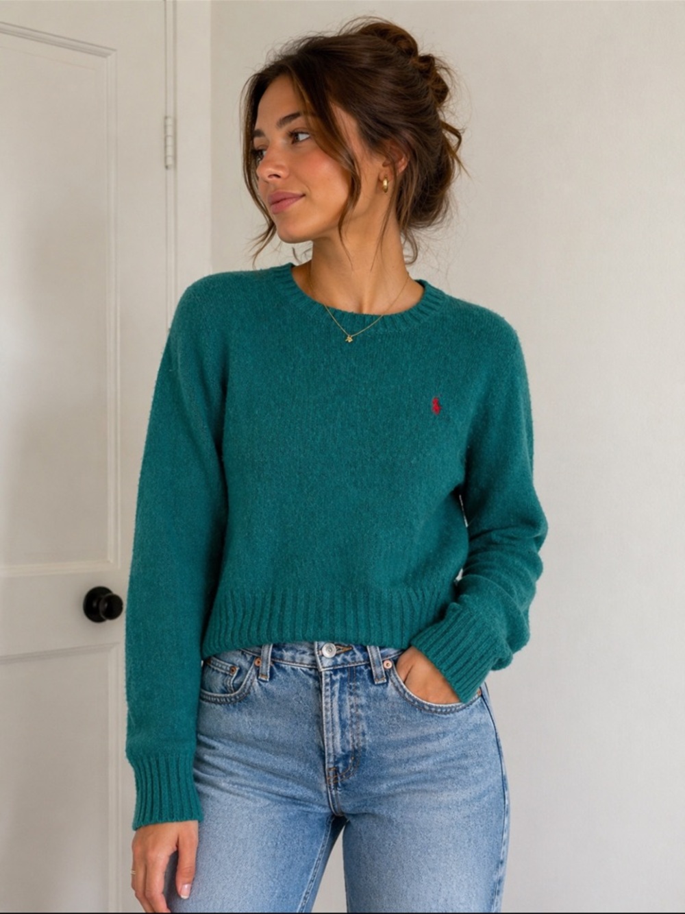 Vintage Polo Ralph Lauren Wool Tight-Knit Pullover Sweater Women's Size 38